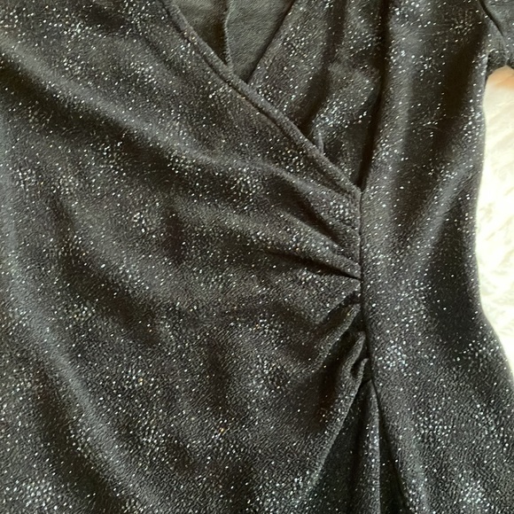 Vintage Sparkling Evening Black Gown Stretch Material Sz 6 - Picture 6 of 7